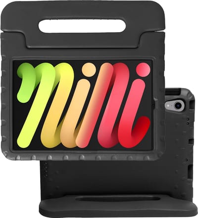 Hoes - Geschikt voor Apple iPad Mini 7 (2024) - 8.3 inch - 7e Generatie - Kinderhoes Shockproof Bumper - Kidsproof Case - Tablet Hoesje - Kinder Hoes Cover - Zwart