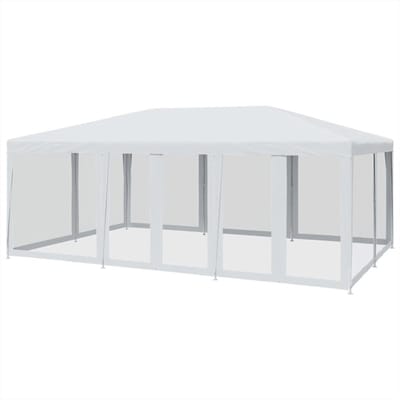 Feesttent met 10 zijwanden - Partytent tuintent - Buitenfeesten organiseren - Waterafstotend HDPE dak - 6x4 meter - Wit