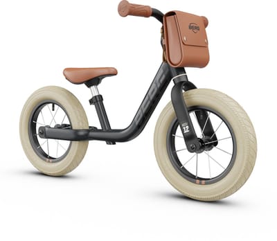 BERG MOOV12 Loopfiets - 2,5+ jaar - 12 inch - Lichtgewicht - Comfortabele luchtbanden - Verstelbaar Stuur en Zadel - Incl. Rugtasje - Retro Black