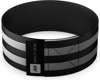 JGR - Zwart - Sportarmband Reflecterend - Hardloopband verlichting (licht reflectie) - Hardloop Verlichting Veiligheidsband - JGR safety gear