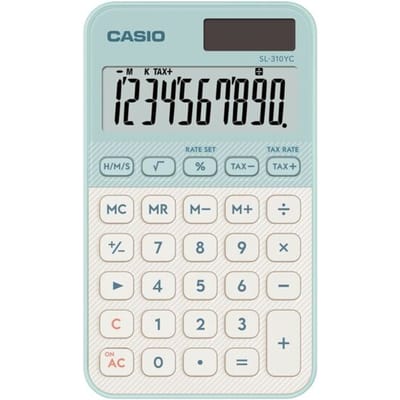 Casio Zakrekenmachine Lichtgroen (b x h x d) 70 x 8.6 x 120 mm