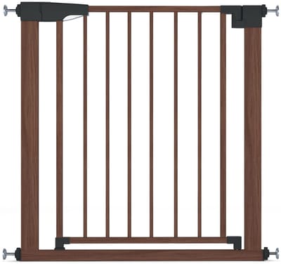 ADSafety Traphekje Zonder Boren - 76 t/m 103 cm - Incl. 2 Verlengstukken - Klembevestiging - Veiligheidshekje - Kinderhekje - Hondenhek - Dark Wood