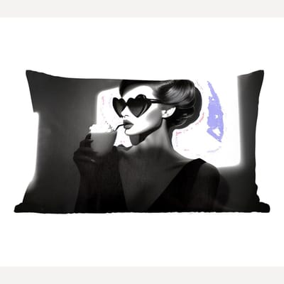 Sierkussens - Kussentjes Woonkamer - 60x40 cm - Vrouw - Zwart - Hart