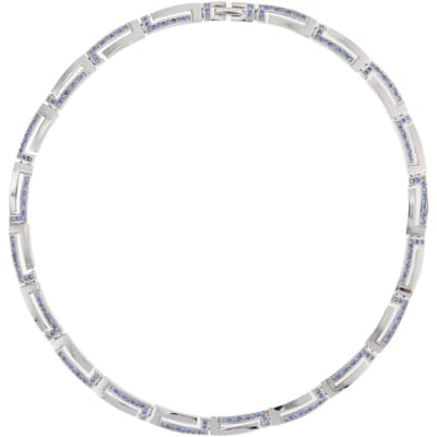 Behave – Ketting – Blauw Kristal – Zilverkleurig Glanzend – Elegant – 43 cm