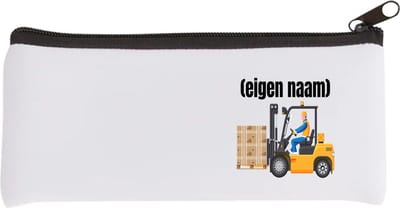 Akyol - heftruck met pallet met eigen naam Etui - Heftruck - mensen die werken in de magazijn - collega's - verjaardag - afscheidscadeau - geschenk - kado - 20 bij 9 cm