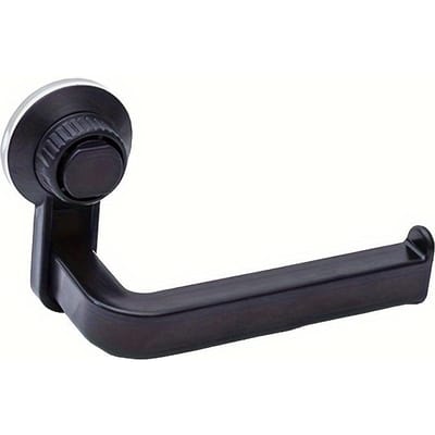 Veelzijdige Zuignap Papierrolhouder - Wandmontage, Zelfklevend voor Badkamer & Keuken Opbergruimte, Beste voor Kerst zwart