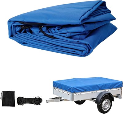 Aanhangerzeil Plat - Dekzeil Robuust - Lading Beschermen - Extra Scheurvast Waterdicht - 210x114 cm Rand 90 - Blauw