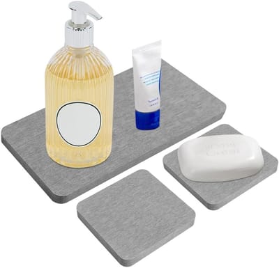 Leisteenmatten voor Tuin en Terras - Set van 3 Zuigende Matten voor Optimale Waterafvoer