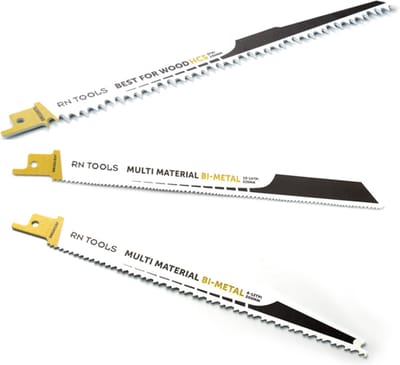 RNtools Reciprozaagjes - voor spaanplaat, hout met spijkers, metaal & aluminium - set van 3