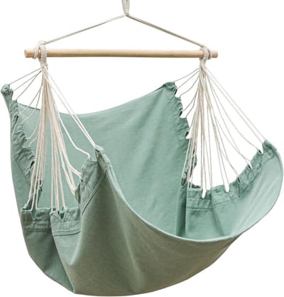 XL Hangstoel 155x125 cm - Comfortabele Katoenen Hangmatstoel voor Binnen & Buiten, 100 kg, Houten Spreidstok