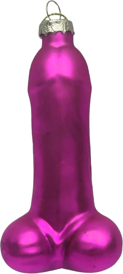 Housevitamin Paarse Piemel Kerst Ornament- kerstbal - Glas-3,5x6x10,5 cm