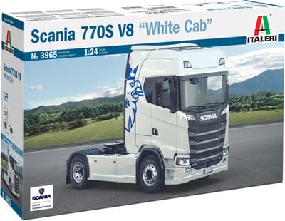 Italeri Modelbouwpakket Vrachtwagens - 3965 Scania S770 V8 - Wit - Truck 4x2 Plastic - 1:24 - Modelbouw