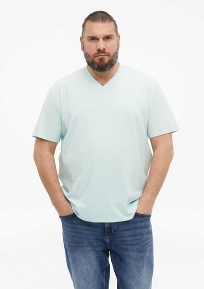 s.Oliver - male - Gevlekt T-shirt met V-hals