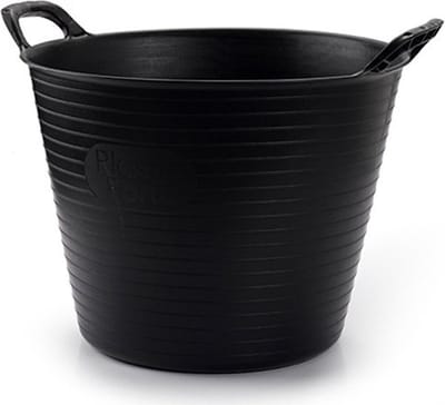Plasticforte flexibele emmer/kuip - zwart - kunststof - rond - 42 liter - 49 x 45 x 38 cm - wasmanden - tuinafval - speelgoed