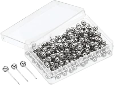 Drukspelden 200 Stuks - Kaartnagels Duimspijkers - Organiseren en Decoreren - Ronde Kop Stalen Punt - 4x15mm - Zilverkleurig