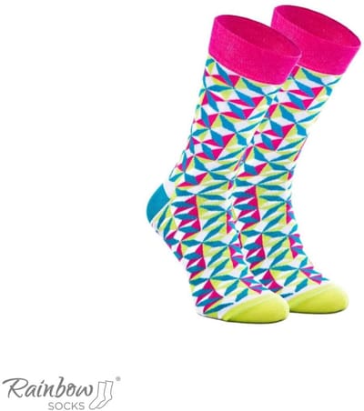 Rainbow Socks - Geometrische Patroonsokken - Katoen - Kleurrijk - Maat 41-46