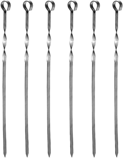 Hi Platte spiesen XL, set van 6, roestvrij staal