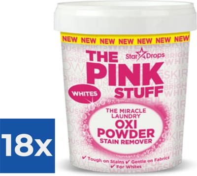 The Pink Stuff The Miracle Vlekverwijderaar Witte Was 1 kg - Voordeelverpakking 18 stuks