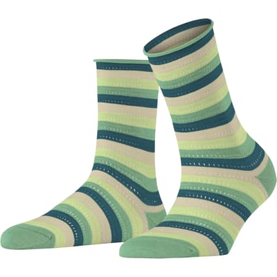 FALKE Dopamine Stripe gedessineerd lyocell sokken dames groen - maat 35-38