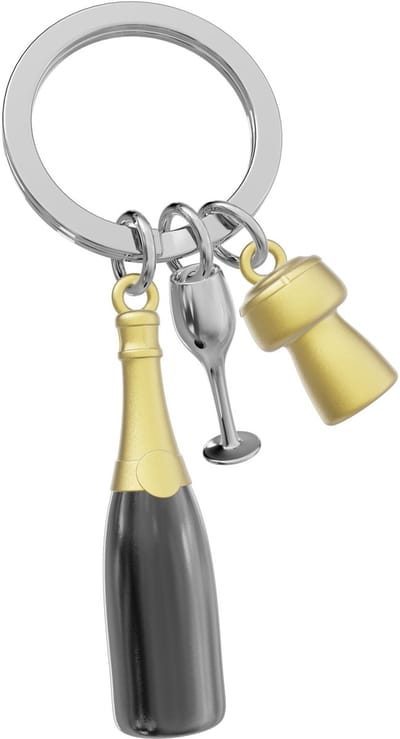 Metalmorphose Sleutelhanger Champagne fles