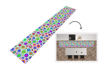 Keukenloper - Loper keuken - Patroon - Stippen - Cirkel - 300x50 cm - Keukenloper vinyl