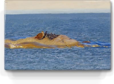 Eendenfamilie - Bruno Liljefors - 30 x 19,5 cm - Niet van echt te onderscheiden schilderijtje op hout - Mooier dan een print op canvas - Laqueprint.
