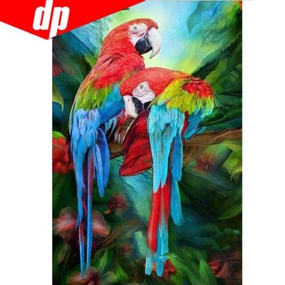 Parrot Diamond Embroidery 5D DIY Diamond Painting Cross Stitch Picture Of ResiN Full Round Diamond 20X30 blue