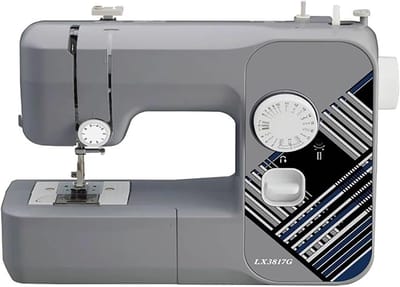 Draagbare Naaimachine - Borduurmachine Mini - Kleine Projecten - 17 Ingebouwde Steken - Compact Formaat - Grijs