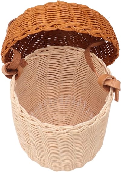 Handgeweven Rieten Opbergmand voor Kinderen, Decoratieve Eikelvormige Tas voor Fotografie, Speelgoedopslag en Kamerdecoratie (Grote Handtas)