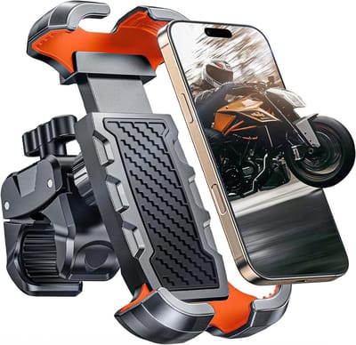 Fiets telefoonhouder met zware klem, stevig ontwerp en eenvoudig te bevestigen voor veilig navigeren