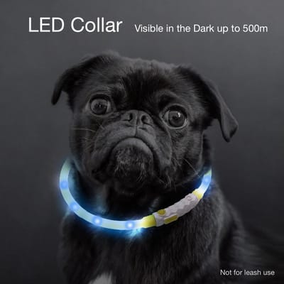K-NITE™ LED Halsband voor Honden – Zichtbaar in het Donker tot 500m – Veilig Nacht Wandelen (USB Rechargeable Light Collar with 3 Modes)
