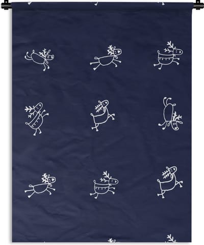 Wandkleed - Wanddoek - Hert - Patroon - Illustratie - 90x120 cm - Wandtapijt