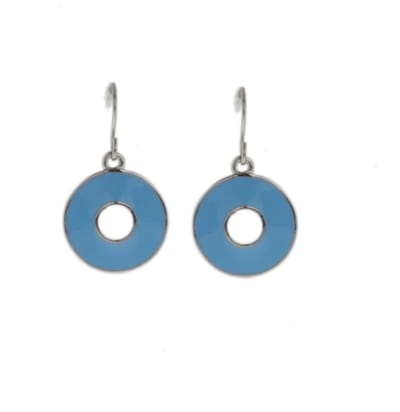 Behave - Oorbellen - Oorhangers Rond Minimalistisch Blauw - 2.5 cm