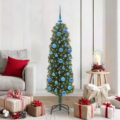 vidaXL - Kunstkerstboom - Groen - 150 - cm - PVC - en - Staal - en - Kunststof