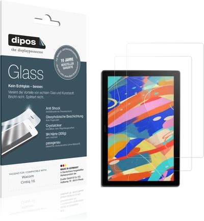dipos – 2x Pantserfolie geschikt voor Wacom Cintiq 16 | 9H Screenprotector