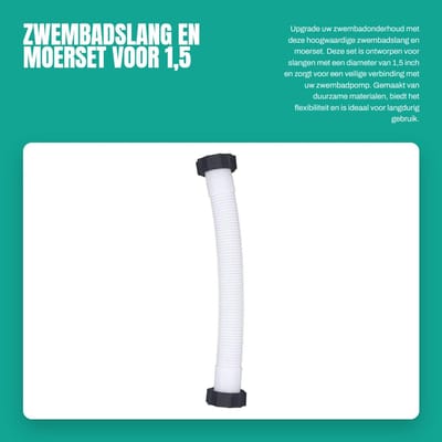 Dailygoods- Zwembadslang Vervangingsset - 1,5 Inch Diameter - Pompslang - Duurzaam - Flexibel - Ideaal voor Bovengrondse Zwembaden