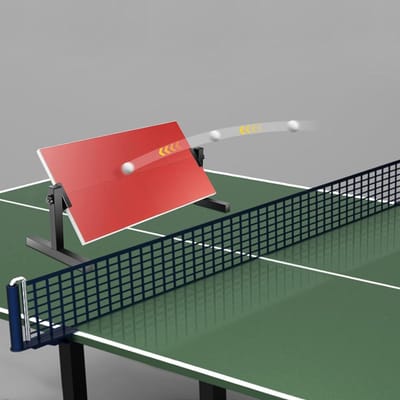 Tafeltennis retourbord - Rebounder trainingsapparaat - Zelfstandig trainen - 360 graden verstelbaar - 665 x 335 cm - Rood zwart
