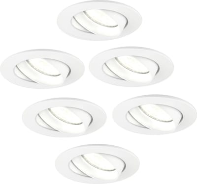 Ledvion - 6X LED Inbouwspot Rio - Wit - Dimbaar - 3W - 4000K - Ø85 mm