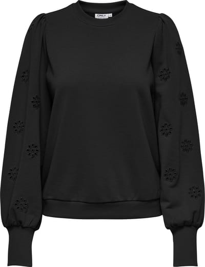 ONLY CARMAKOMA - CARFEMME L/S PUFF EMBROIDERY UB SWT NOOS Dames Trui