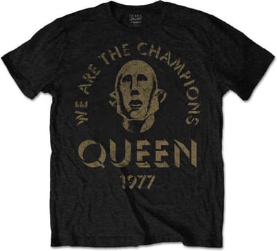 Queen - We Are The Champions Heren T-shirt - S - Zwart