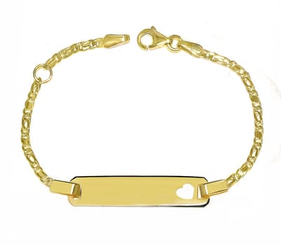 Juwelier Zwartevalk 9 Karaat Gouden Kinder Plaatarmband met hart 13.169/12-14cm--