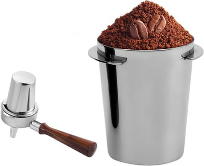 Stainless steel dosing cup voor koffie, 5.8 cm filterhouder, ideaal voor barista's en thuisgebruik
