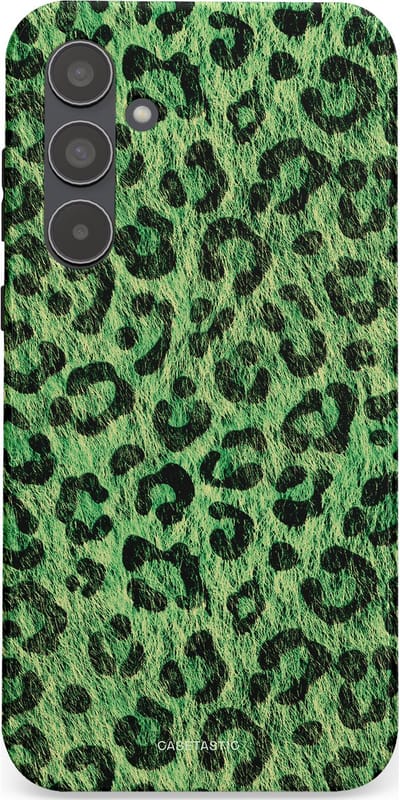 Casetastic hoesje geschikt voor Samsung Galaxy A55 - Dubbellaagse bescherming - Groene Panterprint - Fashion Case - Donkergroen Zwart