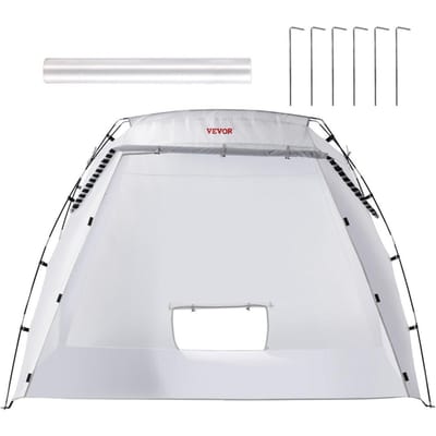 Spuitlak Shelter, 7.5x5.2x5.2ft Draagbare Spuitlak Tent met Ingebouwde Vloer & Gaas Scherm, Opvouwbare Pop-Up Spuitcabine voor Meubels Grote DIY