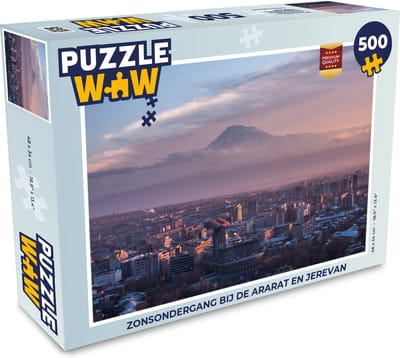Puzzel Zonsondergang bij de Ararat en Jerevan - Legpuzzel - Puzzel 500 stukjes