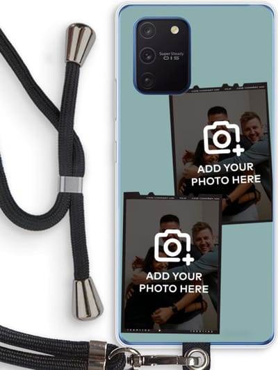 Gepersonaliseerd - Case Company® - Hoesje met koord geschikt voor Samsung Galaxy Note 10 Lite hoesje met Koord - Polaroid Zwart - Telefoonhoesje met Zwart Koord - Bescherming aan alle Kanten en Over de Schermrand