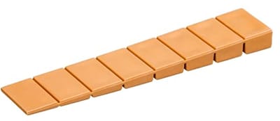 Deurstopper Set - Kunststof Wiggen 25 Stuks - Robuuste Onderlegkeggen 20x100x8mm - Meubelwiggen in Esdoornkleur - Universele Wiggen met 8 Regelniveaus