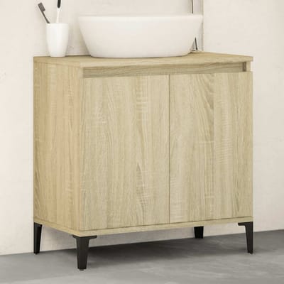 vidaXL - Wastafelkast - 58x33x60 - cm - bewerkt - hout - sonoma - eikenkleurig