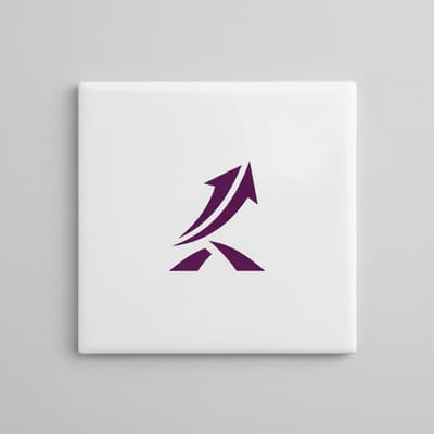 Abstracte Pijl Symbool Keramische Tegel – Moderne Minimalistische Wanddecoratie – 15 × 15 cm