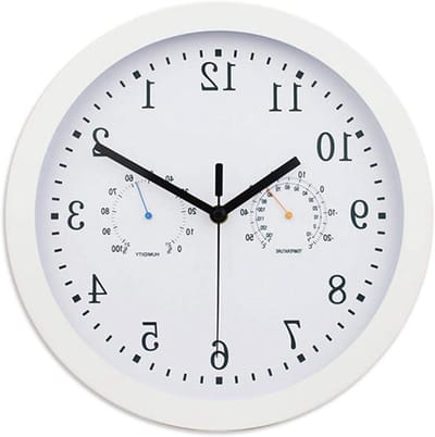 Tuinklok Waterdicht - Buitenklok Thermometer - Tuin Decoratie - Met Thermometer Hygrometer - 30 cm - Zwart